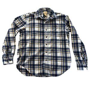Blue Mountain Mens Shirt Medium Blue Plaid Flannel Long Sleeve Button-Up Western